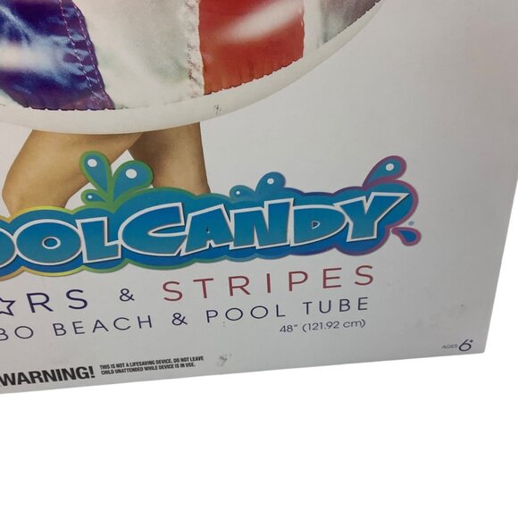 Pool Candy Stars & Stripes Jumbo Beach & Pool Tube 48" Ages 6+ Up to 250 Lbs. - Picture 2 of 6